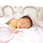 Baby sleeping in the hospital NICU