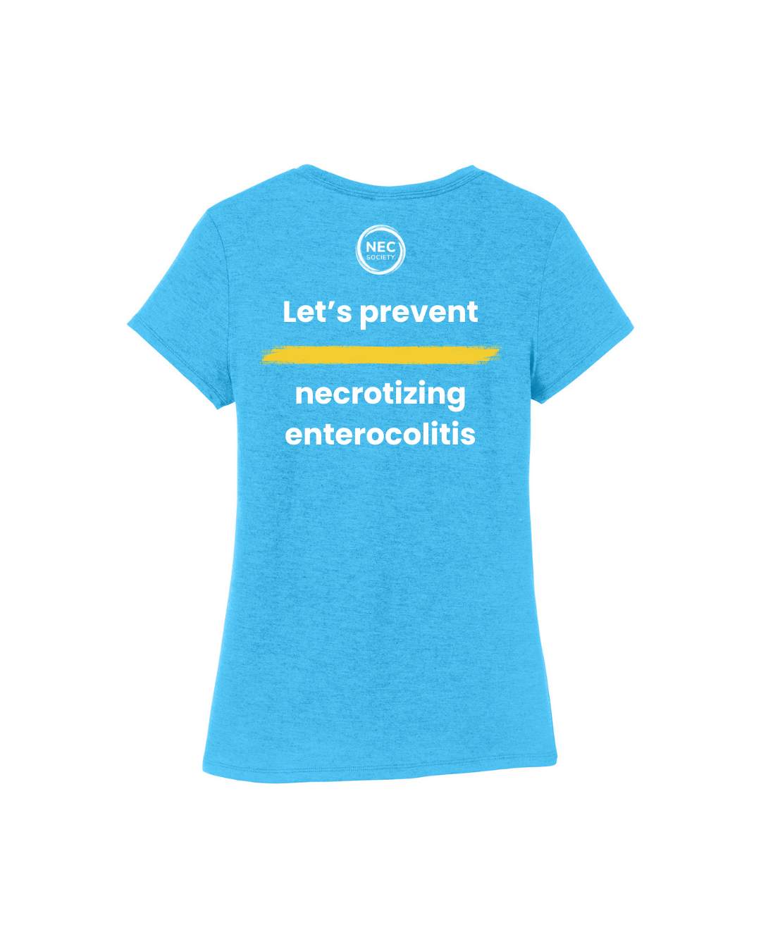 women's blue let's prevent NEC back